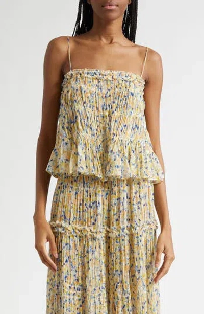 Ulla Johnson Florian Floral Silk Top In Multi