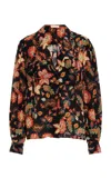 Ulla Johnson Florian Ruffled Silk Shirt In Multi