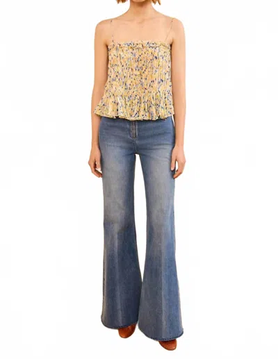 Ulla Johnson Florian Silk Tank Top In Daffodil In Multi