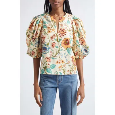 Ulla Johnson Florielle Floral Cotton Top In Multi