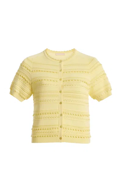 Ulla Johnson Frances Puff Sleeve Knit Cardigan In Yellow
