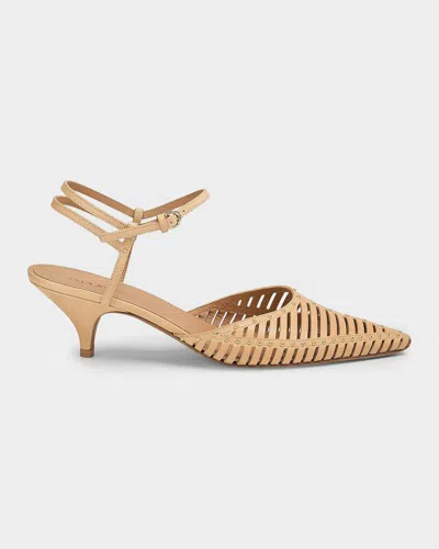 Ulla Johnson Francine 50mm Cage Kitten Heel Pumps In Brown