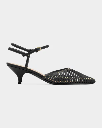 Ulla Johnson Francine 50mm Cage Kitten Heel Pumps In Black