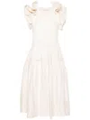 Ulla Johnson Tiered Ruffle Poplin Midi Dress In Neutrals