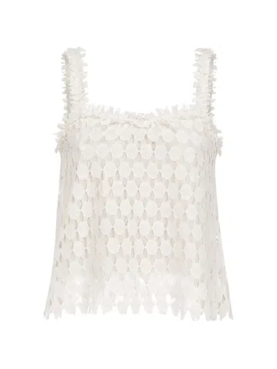 Ulla Johnson Francoise Fringed Tank Top In White