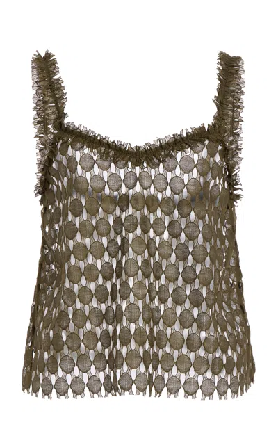 Ulla Johnson Francoise Lace Cotton-blend Top In Green