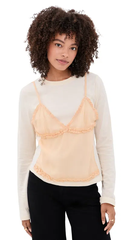 Ulla Johnson Freda Long Sleeve Cotton Top Pearl