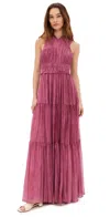 Ulla Johnson Women's Freesia Shirred Silk Chiffon Sleeveless Gown In Pink