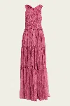 Ulla Johnson Women's Freesia Shirred Silk Chiffon Sleeveless Gown In Pink