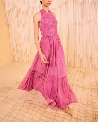 Ulla Johnson Freesia Sleeveless Silk Chiffon Gown In Pink