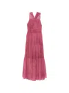 Ulla Johnson Women's Freesia Shirred Silk Chiffon Sleeveless Gown In Pink