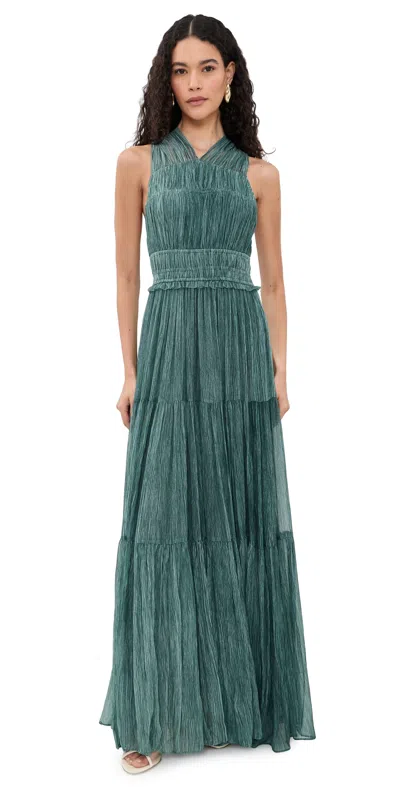 Ulla Johnson Freesia Silk Gown Kelp In Green