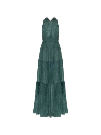 Ulla Johnson Freesia Tiered Silk-crepon Gown In Green