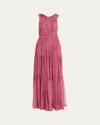 Ulla Johnson Women's Freesia Shirred Silk Chiffon Sleeveless Gown In Pink