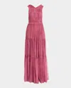 Ulla Johnson Women's Freesia Shirred Silk Chiffon Sleeveless Gown In Pink