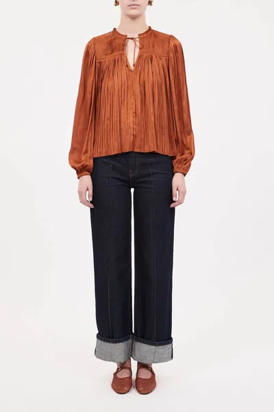 Ulla Johnson Freja Blouse In Amber
