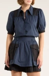 Ulla Johnson Freja Collared Top In Blue