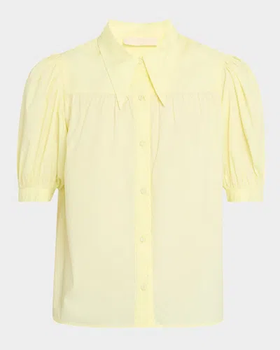 Ulla Johnson Freja Puff-sleeve Top In Citron