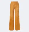 Ulla Johnson Freja Suede Flared Pants In Multi