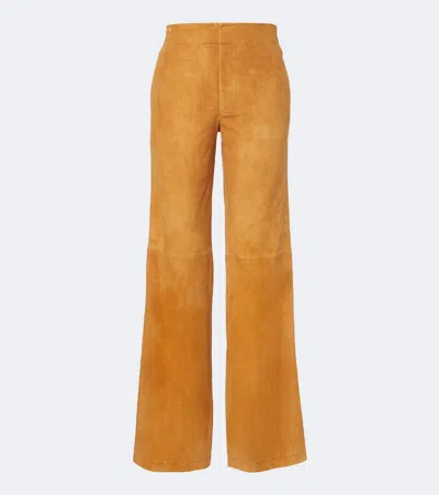 Ulla Johnson Freja Suede Flared Pants In Multi