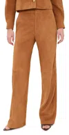 Ulla Johnson Freja Suede Pants Cognac In Brown