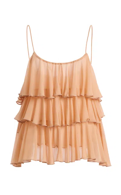 Ulla Johnson Freja Tiered Cami Top In Brown