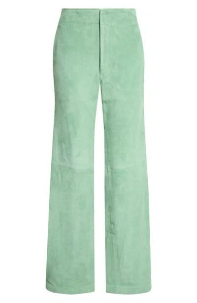 Ulla Johnson Freja Wide Leg Suede Leather Jeans In Multi