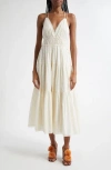 Ulla Johnson Freya Circle Jacquard Tiered Cotton Dress In Pristine