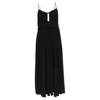 Ulla Johnson Freya Cut Out Accent Midi Dress In Black Cotton