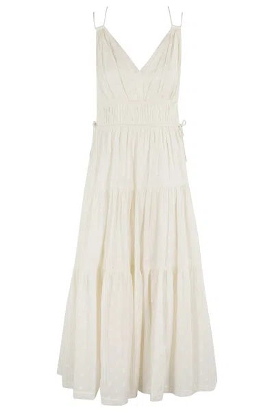 Ulla Johnson Freya Circle Jacquard Tiered Cotton Dress In Pristine