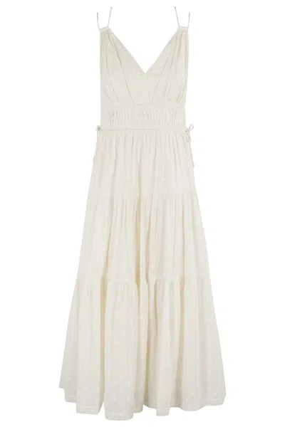 Ulla Johnson Freya Circle Jacquard Tiered Cotton Dress In Pristine
