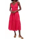 Ulla Johnson Freya Pink Cotton Midi Dress In Cosmos
