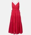 Ulla Johnson Freya Polka-dot Cotton Dobby Midi Dress In Pink