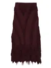Ulla Johnson Astrid Fringed Stretch-knit Midi Skirt In Burgundy