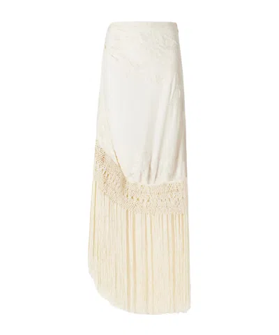 Ulla Johnson Fringed Skirt In White