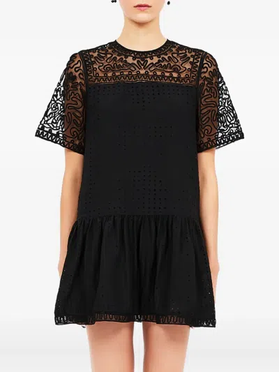 Ulla Johnson Gabi Mini Silhouette Dress In Noir In Blue
