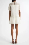 Shop Ulla Johnson Gabi Soutache Lace Detail Cotton & Silk Eyelet Minidress In Ivory