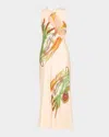 Ulla Johnson Gaea Printed Silk Midi Dress In White