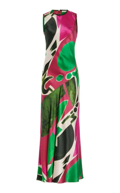 Ulla Johnson Gaea Printed Silk Midi Dress In Multi