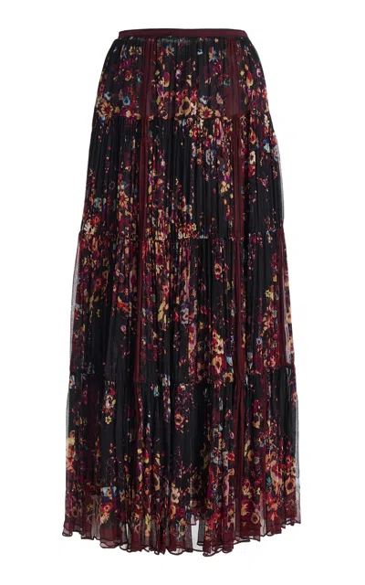 Ulla Johnson Gaelle Printed Silk Maxi Skirt In Multi