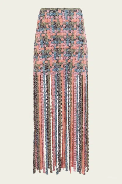 Ulla Johnson Gais Knit Skirt With Fringe In Sunweave