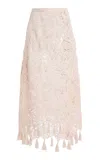 Ulla Johnson Gallina Lace Silk Midi Skirt In White