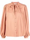 Ulla Johnson Gathered-detail Long-sleeved Blouse In Orange