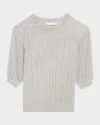 Ulla Johnson Gemma Short Sleeve Knit Top Slate