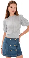 Ulla Johnson Gemma Short Sleeve Knit Top Slate
