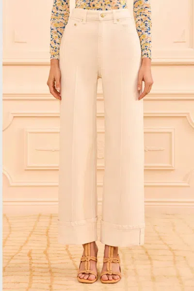 Ulla Johnson Genevieve High Rise Wide Leg Jean In Cowrie In Neutral