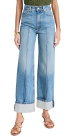 ULLA JOHNSON GENEVIEVE JEANS DANUBE MEDIUM INDIGO WASH