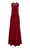 Ulla Johnson Genoveva Floral Embroidered Maxi Dress In Red