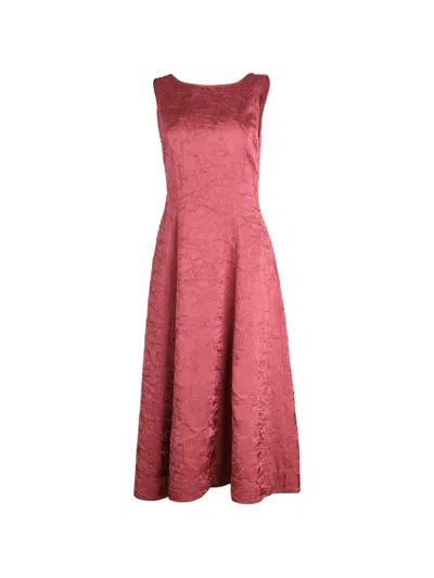 Ulla Johnson Georgia Crinkled Satin A-line Midi Dress In Pink
