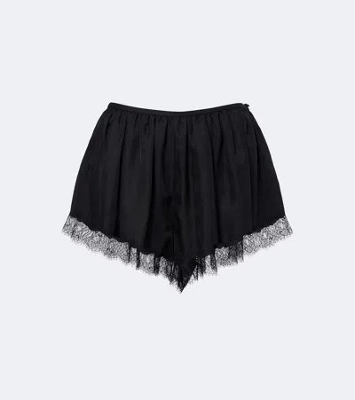 Ulla Johnson Georgina Lace-trimmed Silk Shorts In Multi